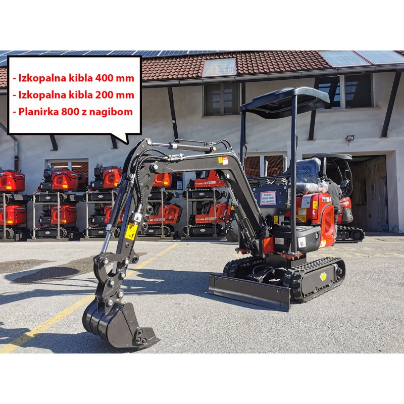 IZPOSOJA: Mini Bager goseničar NTS - Rhinoceros 1.3-PRO Lomljiva roka, Nastavljivo podvozje