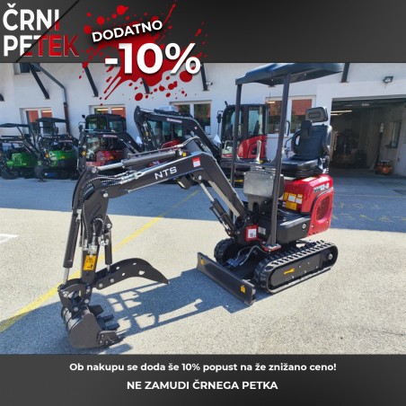 Mini bager goseničar NTS - 1.3-PRO Lomljiva roka, Nastavljivo podvozje